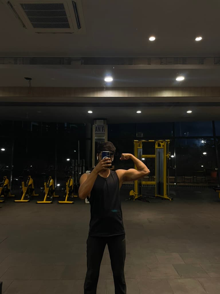 Working out at the gym